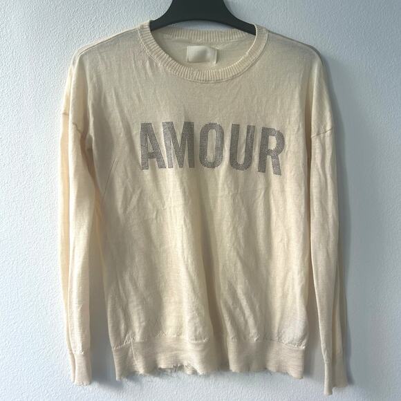Zadig & Voltaire Gaby Amour Embellished Merino Wool Sweater Size XS - Picture 1 of 5